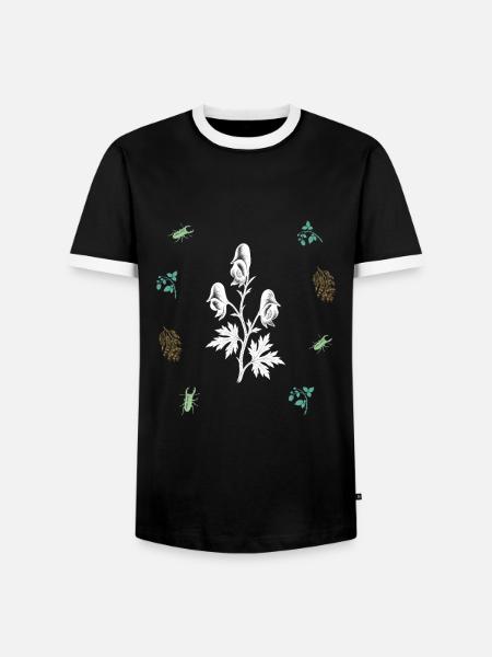 Giftpflanzenring – Botanische Kunst - Männer Kontrast-T-Shirt - Schwarz/Weiß