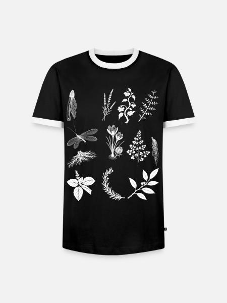 Kräuter & Baumwurzeln & Rosmarin - Dark Botanical - Männer Kontrast-T-Shirt - Schwarz/Weiß