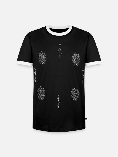 Dornenzweig & Blütenzweig - Dark Botanical - Männer Kontrast-T-Shirt - Schwarz/Weiß