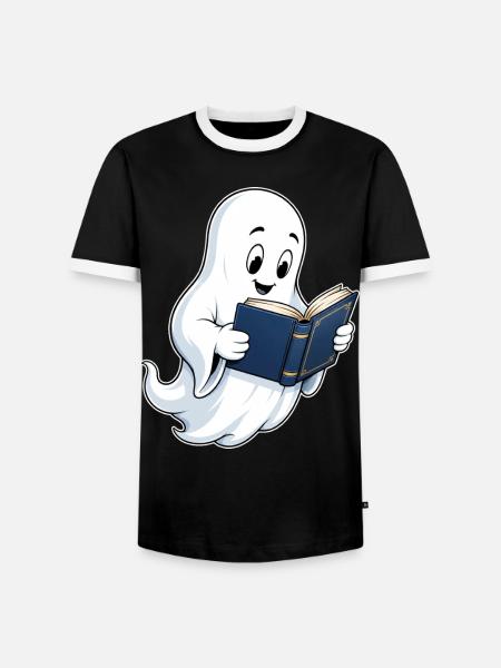 Lesender Geist – Bücherwurm - Männer Kontrast-T-Shirt - Schwarz/Weiß