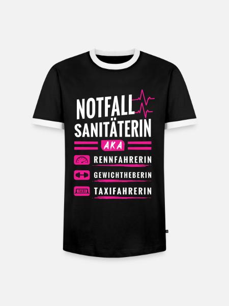 Notfallsanitäterin aka Rennfahrerin - Männer Kontrast-T-Shirt - Schwarz/Weiß