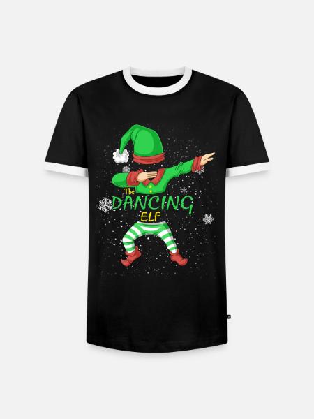 Die Dancing Elf Weihnachts-Matching-Familiengruppe - Männer Kontrast-T-Shirt - Schwarz/Weiß