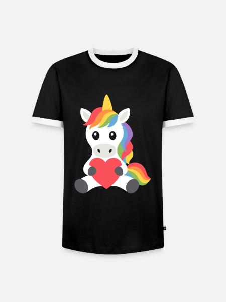 Einhorn märchenhaft Fantasie Geschenkidee - Männer Kontrast-T-Shirt - Schwarz/Weiß