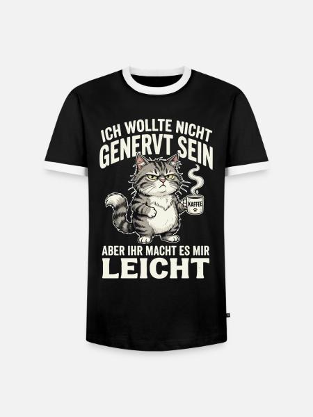 ICH WOLLTE NICHT GENERVT SEIN - Männer Kontrast-T-Shirt - Schwarz/Weiß