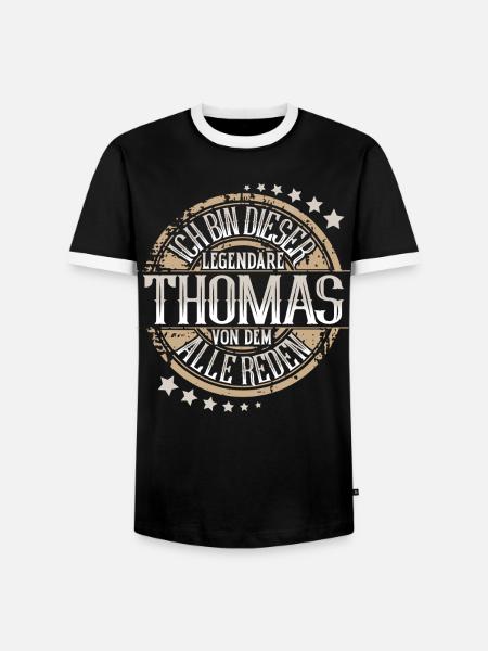 Thomas - Männer Kontrast-T-Shirt - Schwarz/Weiß