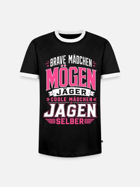 Coole Mädchen jagen selber - Männer Kontrast-T-Shirt - Schwarz/Weiß