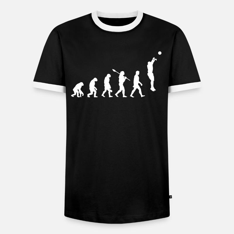 Basketball Evolution - Männer Kontrast-T-Shirt - Schwarz/Weiß