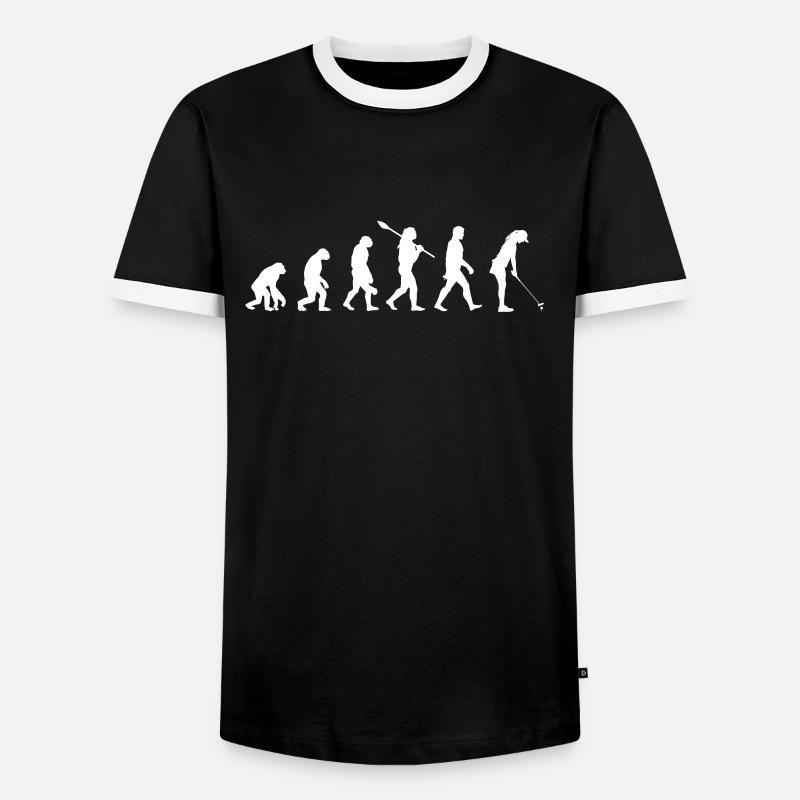 Golf Evolution - Männer Kontrast-T-Shirt - Schwarz/Weiß