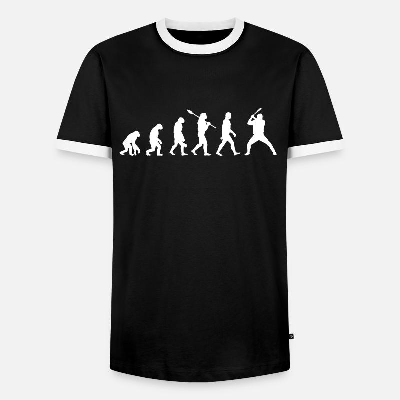 Évolution du baseball - T-shirt contrasté Homme - noir/blanc