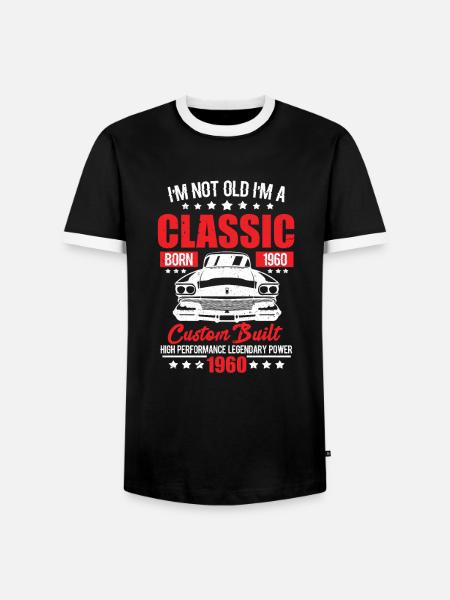 1960 Classic Car - Männer Kontrast-T-Shirt - Schwarz/Weiß