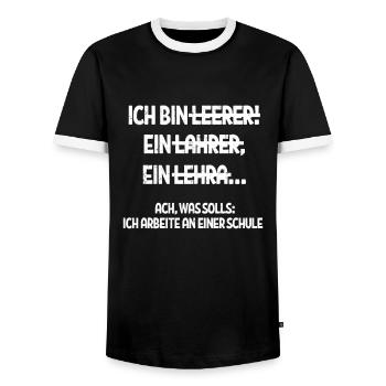 Prof - T-shirt contrasté Homme - noir/blanc - Devant - AI Model Female 172 light (172cm) & AI Model Male 178 light (178cm)