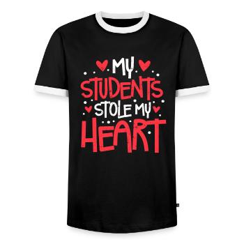 Prof - T-shirt contrasté Homme - noir/blanc - Devant - AI Model Female 172 light (172cm) & AI Model Male 178 light (178cm)