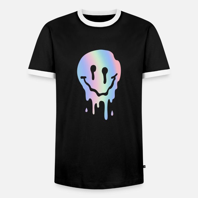 Techno - Männer Kontrast-T-Shirt - Schwarz/Weiß
