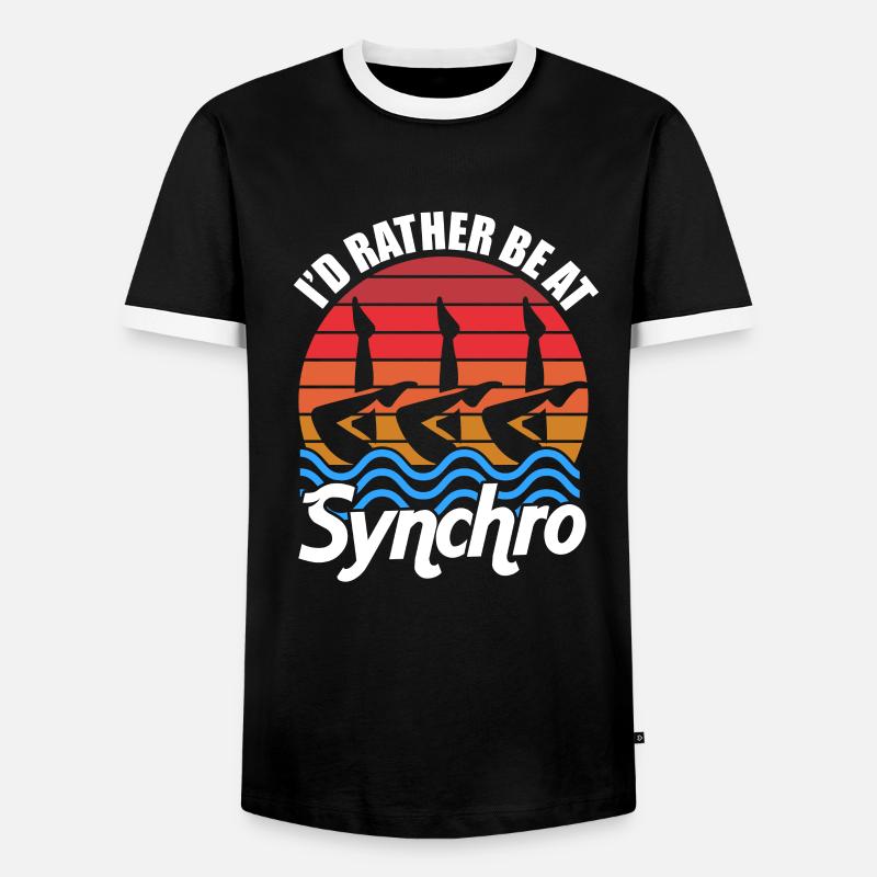Synchronschwimmen - Männer Kontrast-T-Shirt - Schwarz/Weiß