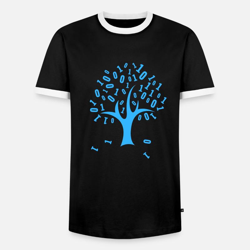 Binär Code - Männer Kontrast-T-Shirt - Schwarz/Weiß