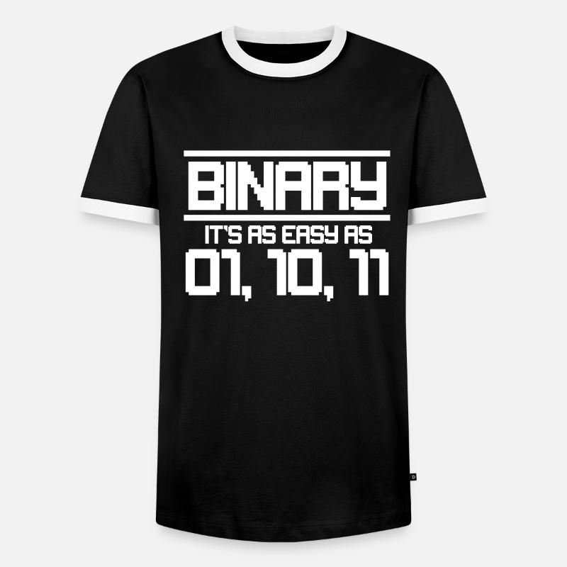 Binary code - Men's Ringer Shirt - black/white