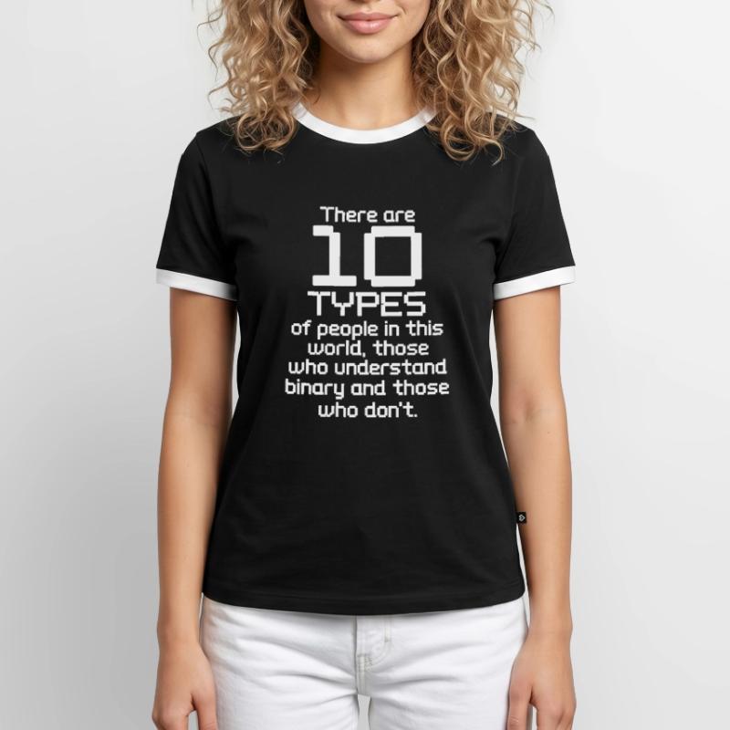 Cadeau de nerd informatique programmeur de code binaire T-shirt contrasté Homme