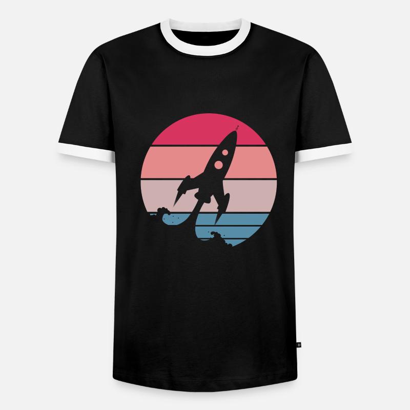 rocket - Men's Ringer Shirt - black/white