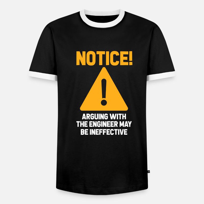 engineer - Men's Ringer Shirt - black/white