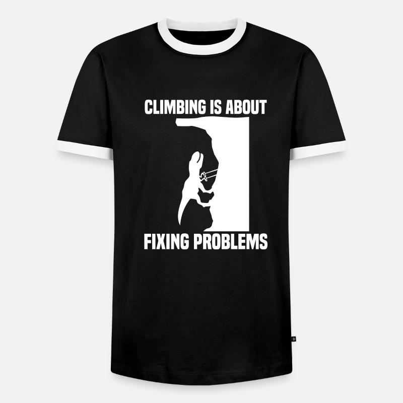 Klettern - Männer Kontrast-T-Shirt - Schwarz/Weiß