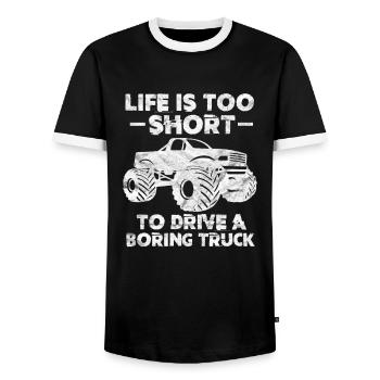 Monstertruck Auto Truck Monster Motorsport - Männer Kontrast-T-Shirt - Schwarz/Weiß - Vorne - AI Model Female 172 light (172cm) & AI Model Male 178 light (178cm)