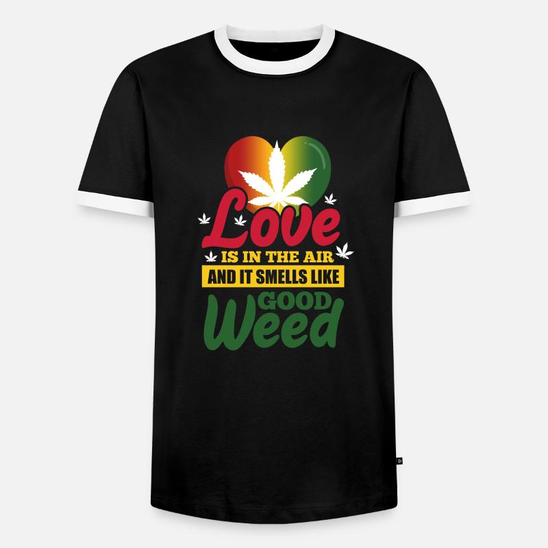 Rasta Weed - Maglietta Contrast da uomo - nero/bianco