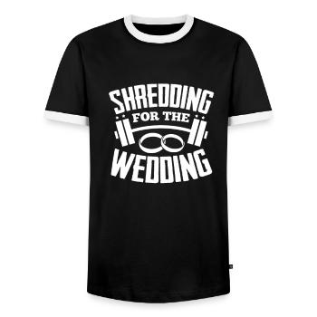 Cadeau de mariage de remise en forme - T-shirt contrasté Homme - noir/blanc - Devant - AI Model Female 172 light (172cm) & AI Model Male 178 light (178cm)