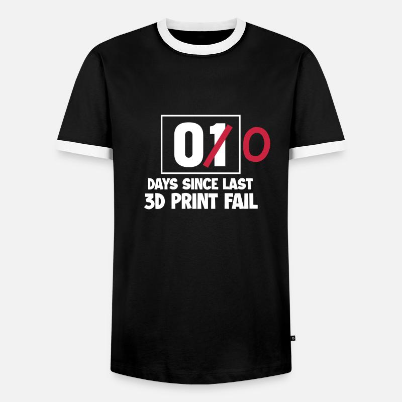 3D printer - Men's Ringer Shirt - black/white