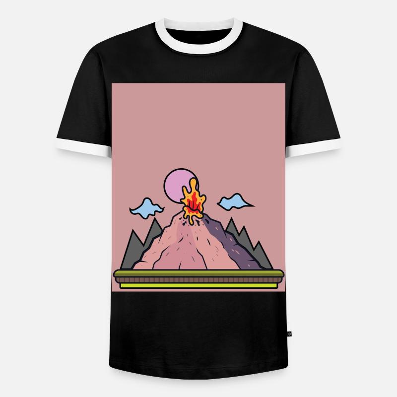 Vulkanausbruch Supervulkan Eruption Lava - Männer Kontrast-T-Shirt - Schwarz/Weiß