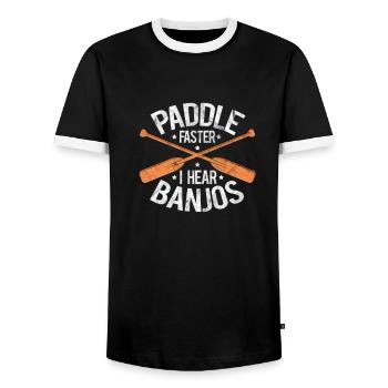 Banjo - Männer Kontrast-T-Shirt - Schwarz/Weiß - Vorne - AI Model Female 172 light (172cm) & AI Model Male 178 light (178cm)