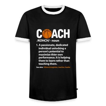 Basketball Coach Basketballer Trainer Geschenk - Männer Kontrast-T-Shirt - Schwarz/Weiß - Vorne - AI Model Female 172 light (172cm) & AI Model Male 178 light (178cm)