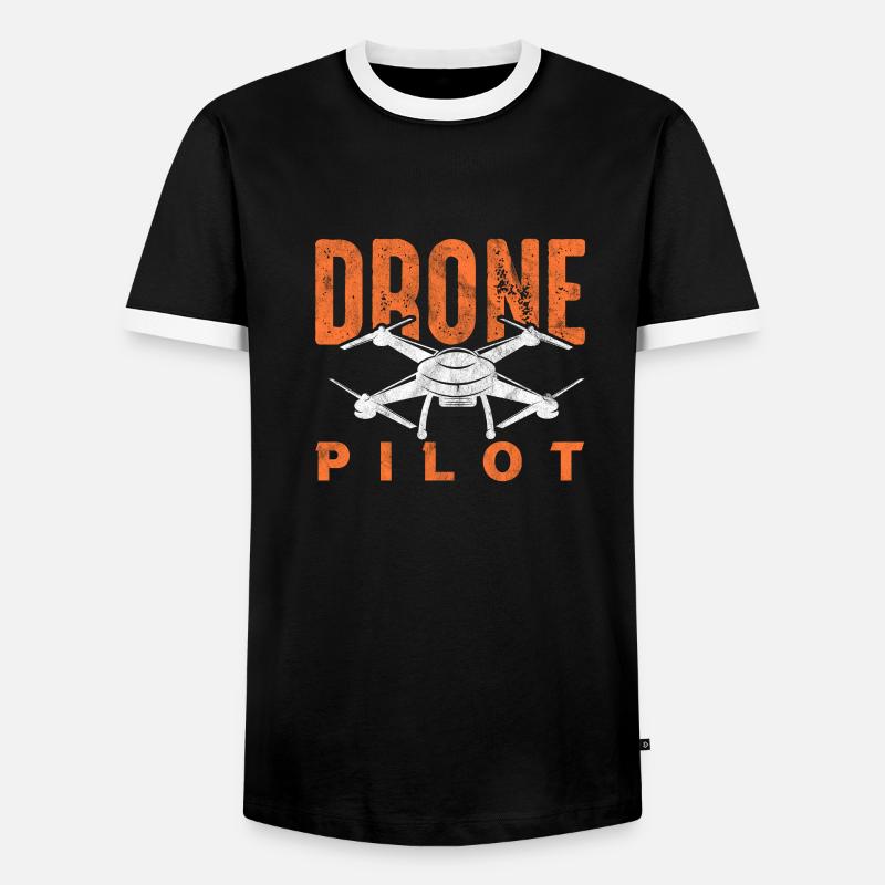 Drone - Men's Ringer Shirt - black/white