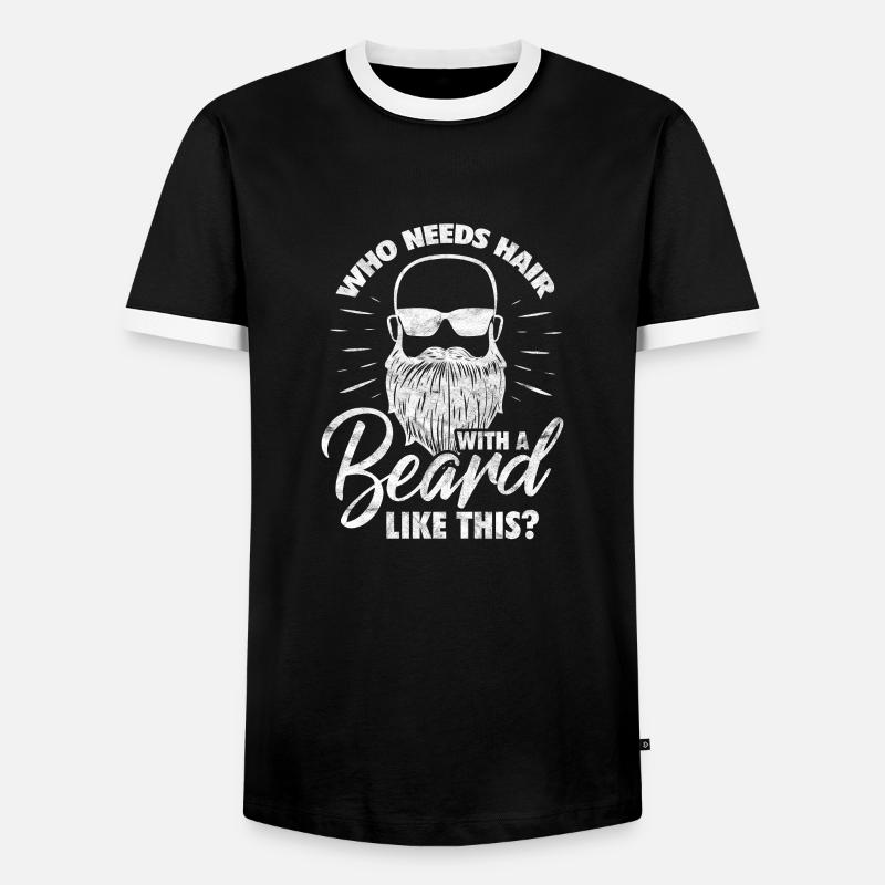 Beard - Men's Ringer Shirt - black/white