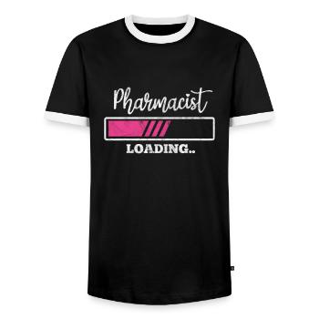 Apotheke - Männer Kontrast-T-Shirt - Schwarz/Weiß - Vorne - AI Model Female 172 light (172cm) & AI Model Male 178 light (178cm)