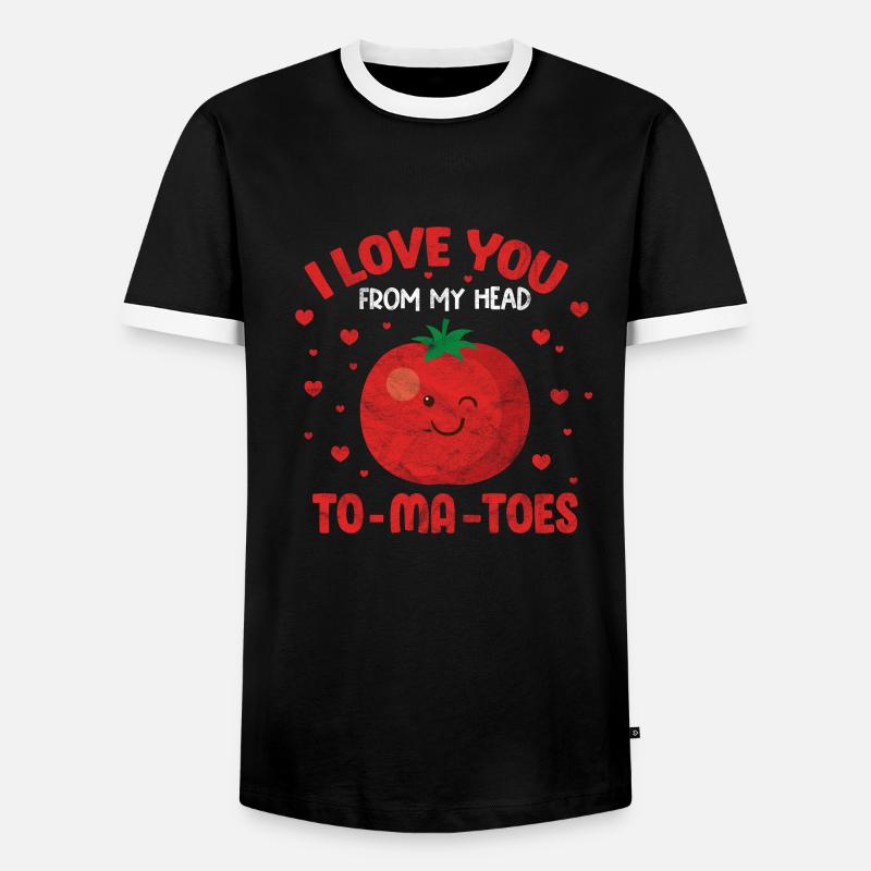 Tomate - Männer Kontrast-T-Shirt - Schwarz/Weiß