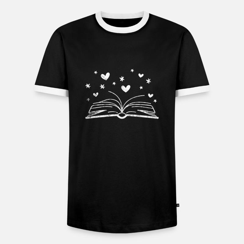 Read - Men's Ringer Shirt - black/white