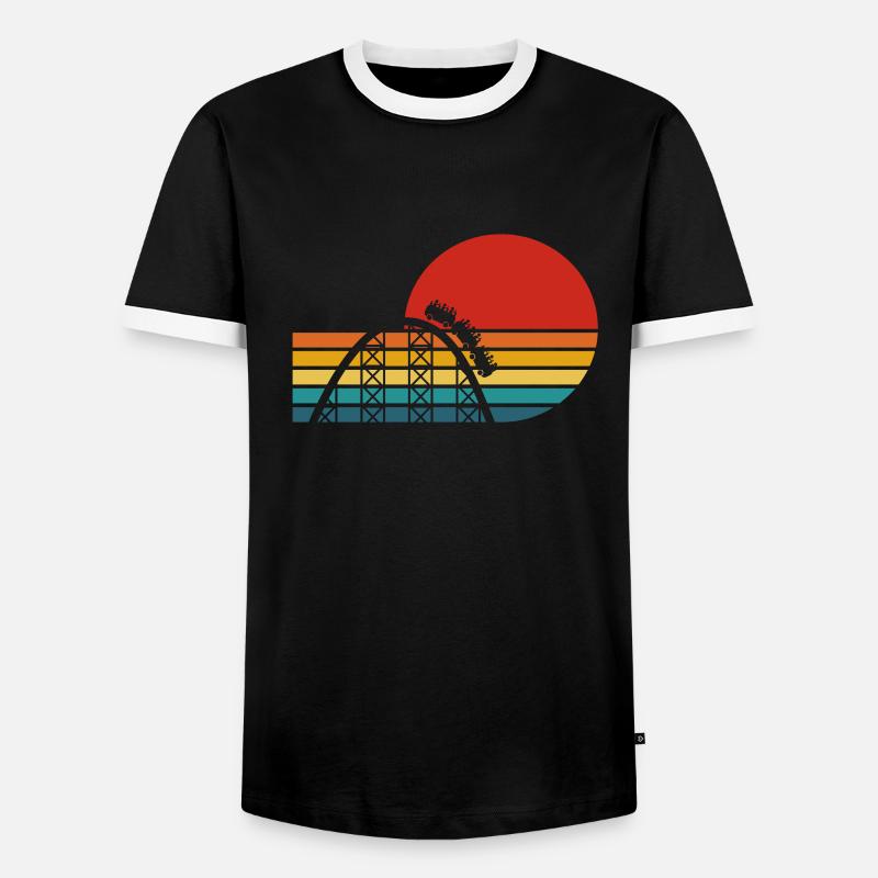 Roller coaster - Men's Ringer Shirt - black/white
