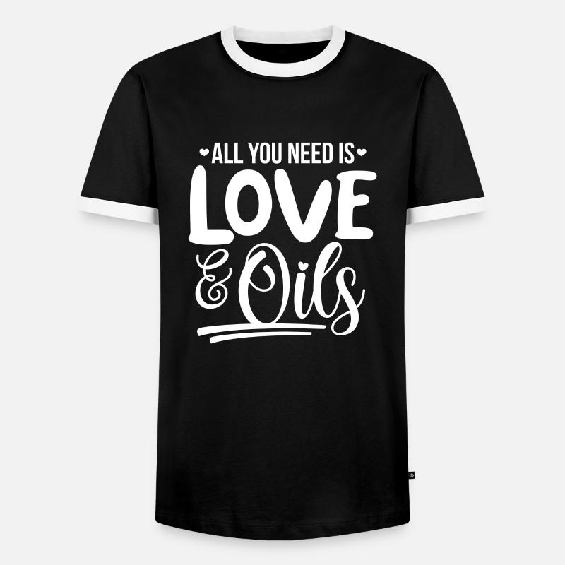 Essential Oils Ätherische Öle - Männer Kontrast-T-Shirt - Schwarz/Weiß