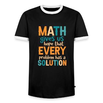 Math Teacher - Men's Ringer Shirt - black/white - Front - AI Model Female 172 light (172cm) & AI Model Male 178 light (178cm)