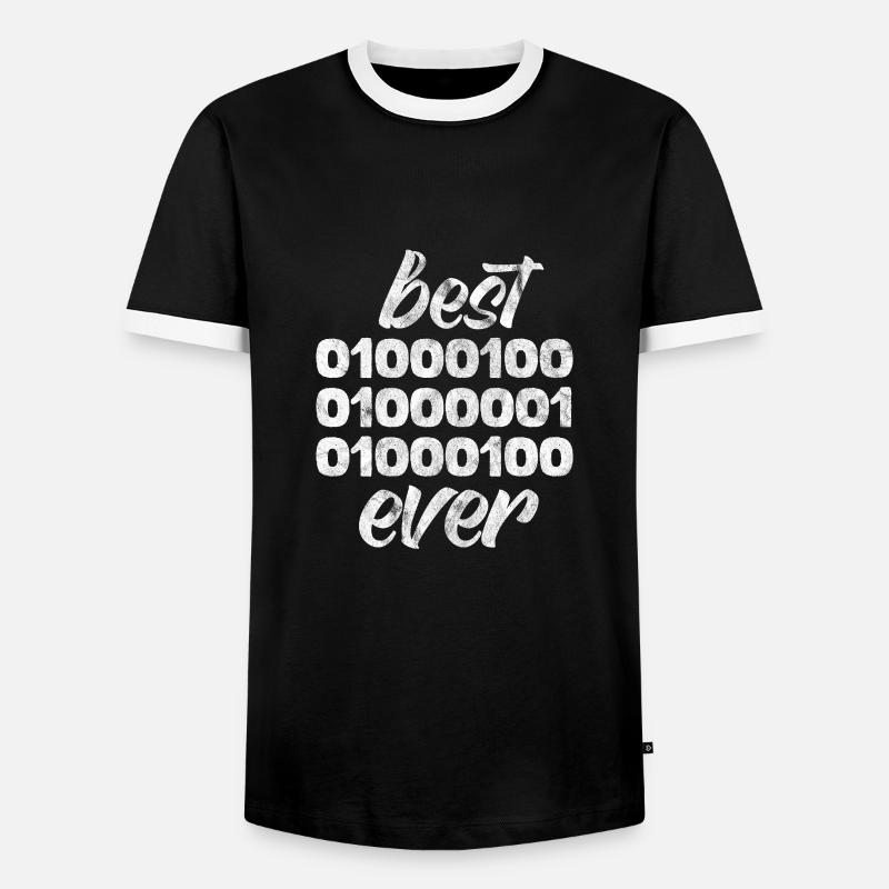 Binary Father - Men's Ringer Shirt - black/white