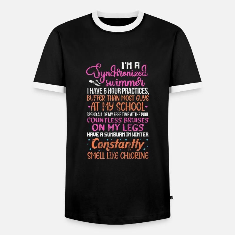 Synchronschwimmen - Männer Kontrast-T-Shirt - Schwarz/Weiß