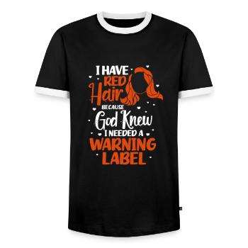Roux Cheveux Roux Cheveux Roux Redhead Redhead Cadeau - T-shirt contrasté Homme - noir/blanc - Devant - AI Model Female 172 light (172cm) & AI Model Male 178 light (178cm)