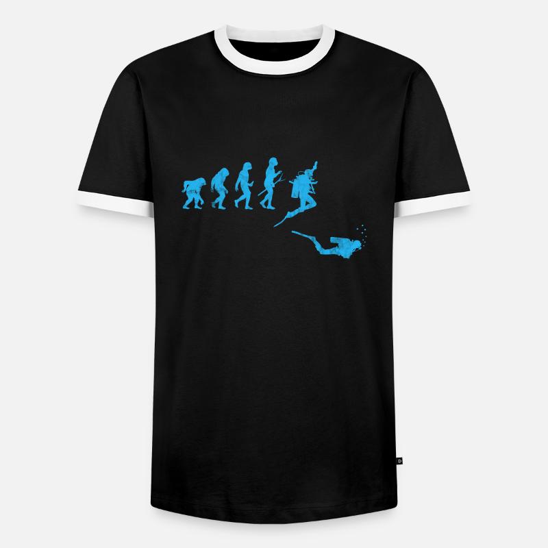 Diver Evolution - Men's Ringer Shirt - black/white