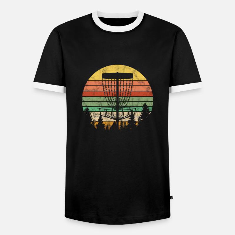 Disc Golf - Men's Ringer Shirt - black/white