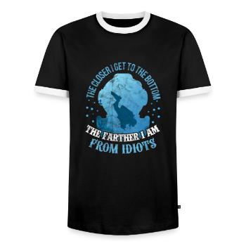 Taucher - Männer Kontrast-T-Shirt - Schwarz/Weiß - Vorne - AI Model Female 172 light (172cm) & AI Model Male 178 light (178cm)