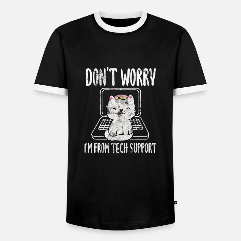 Technischer Support - Männer Kontrast-T-Shirt - Schwarz/Weiß