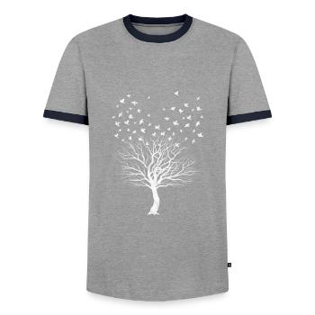 Wald - Männer Kontrast-T-Shirt - Grau/Navy  - Vorne - AI Model Female 172 light (172cm) & AI Model Male 178 light (178cm)