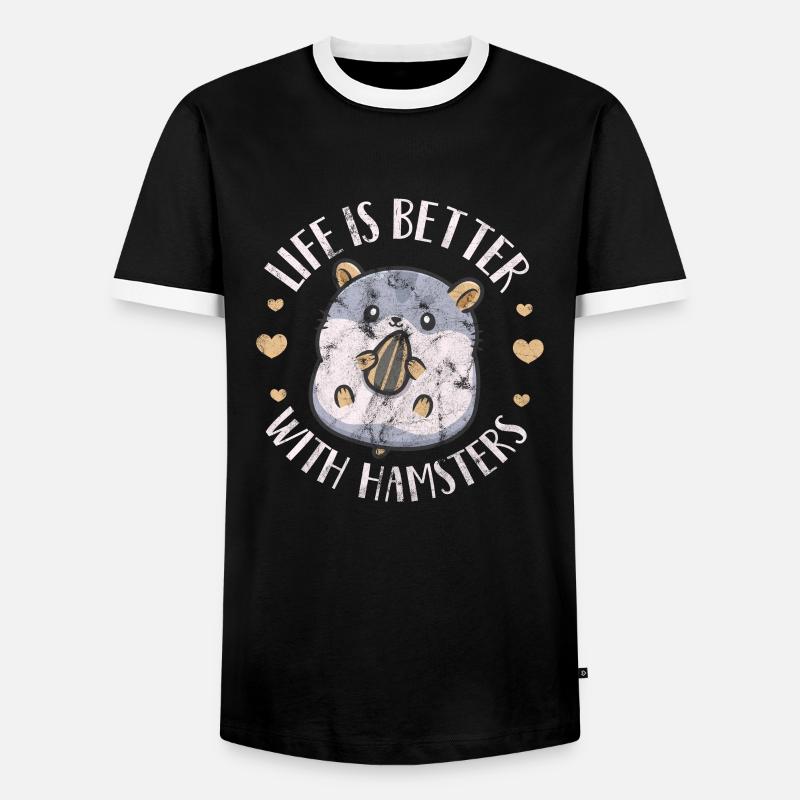 Hamster - Männer Kontrast-T-Shirt - Schwarz/Weiß