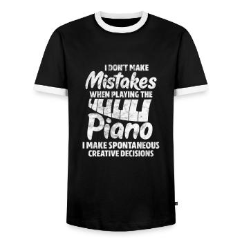 Piano - T-shirt contrasté Homme - noir/blanc - Devant - AI Model Female 172 light (172cm) & AI Model Male 178 light (178cm)