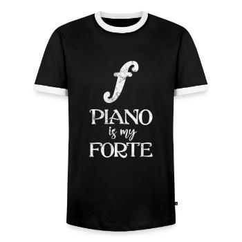 Pianiste - T-shirt contrasté Homme - noir/blanc - Devant - AI Model Female 172 light (172cm) & AI Model Male 178 light (178cm)